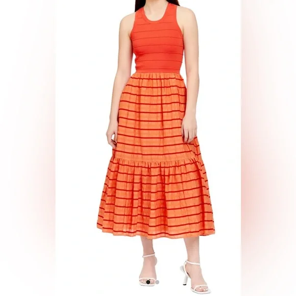 tanya taylor orange dress Tanya Taylor | Short Marlowe Dress | Cadmium Orange